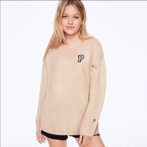 Victoria’s Secret PINK Boyfriend Sweater Oatmeal
